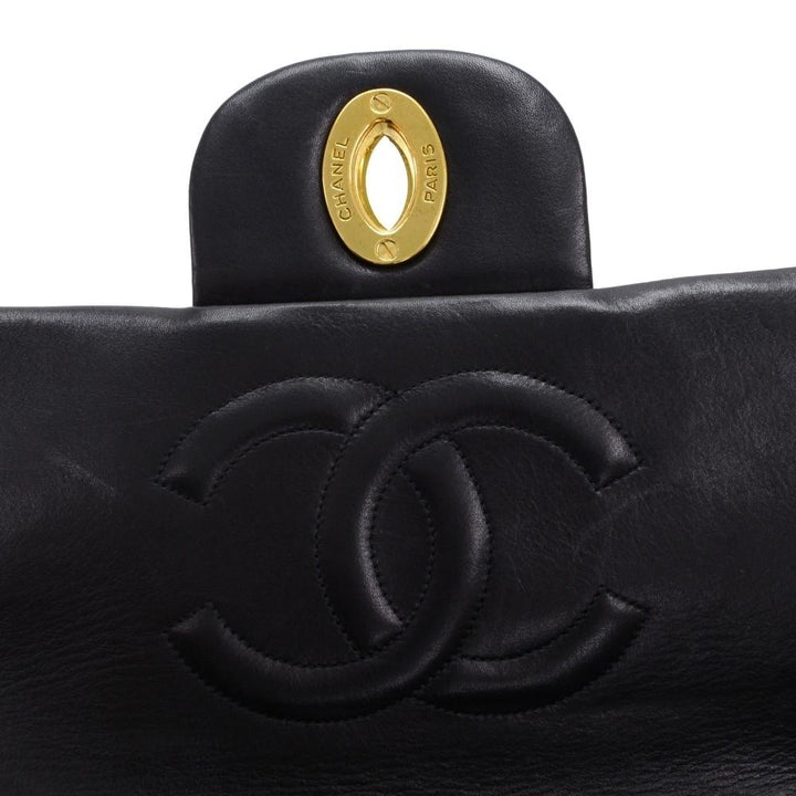 maxi quilted lambskin leather shoulder bag