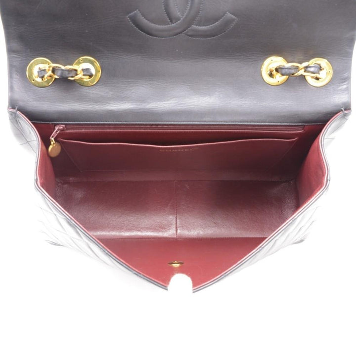 maxi quilted lambskin leather shoulder bag