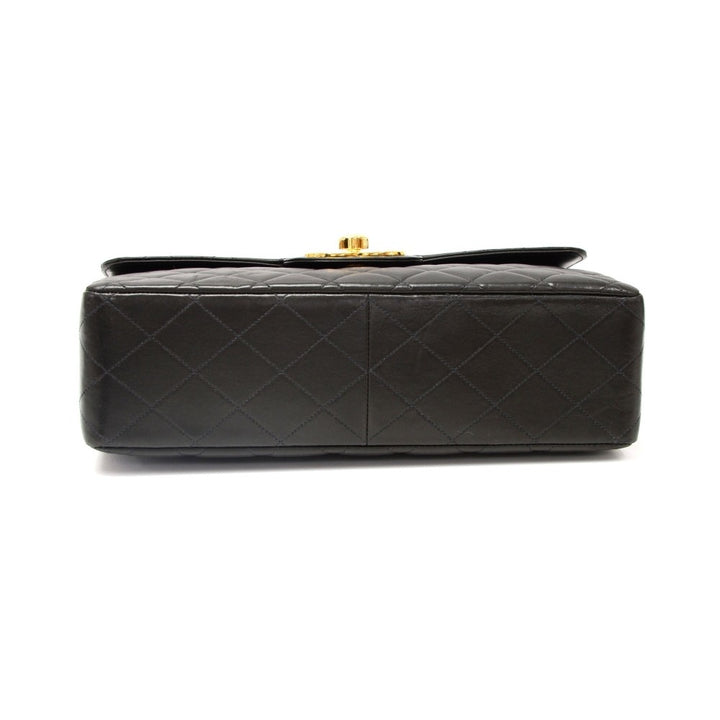 jumbo quilted lambskin leather shoulder bag