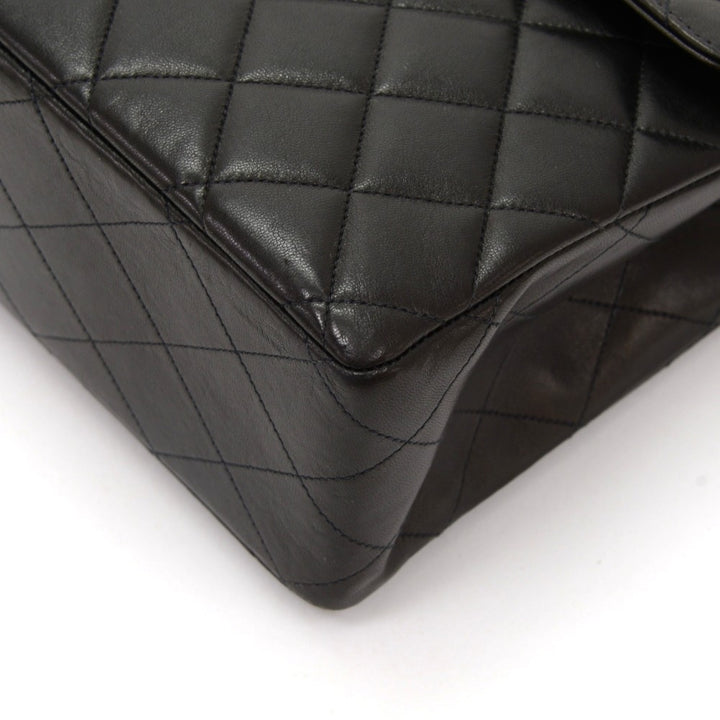 jumbo quilted lambskin leather shoulder bag