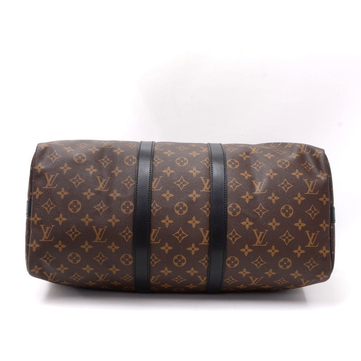 keepall 45 bandouliere monogram macassar canvas travel bag