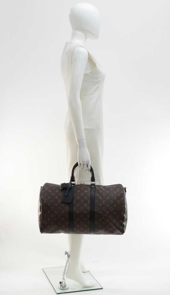 keepall 45 bandouliere monogram macassar canvas travel bag