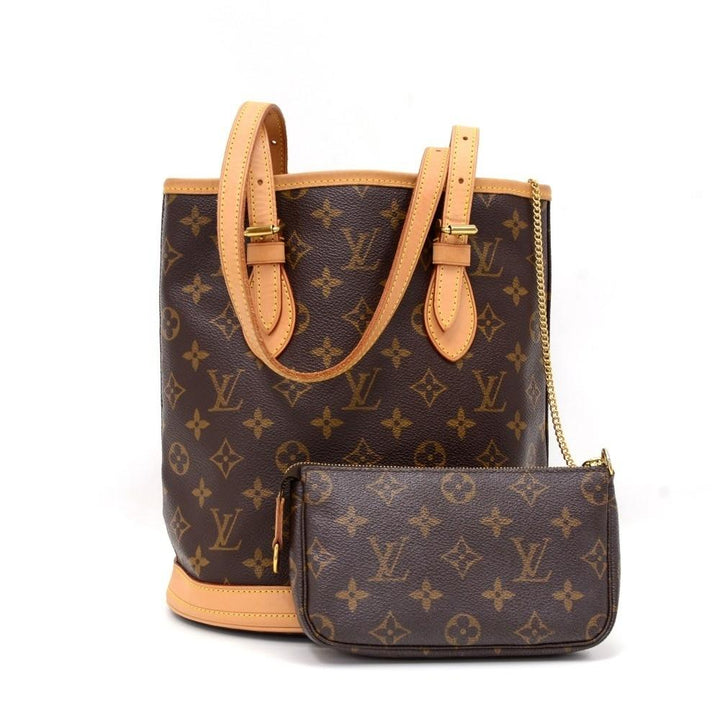 bucket pm monogram canvas shoulder bag