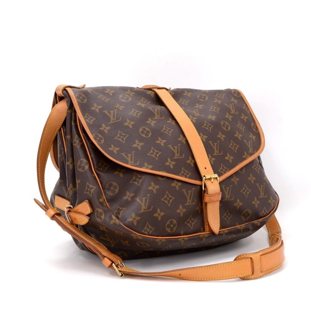 saumur 35 monogram canvas shoulder bag