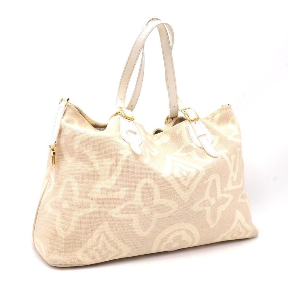 tahitienne cabas gm monogram cotton handbag