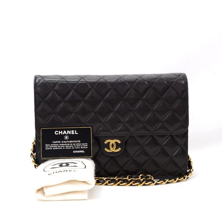 10" quilted lambskin leather shoulder bag