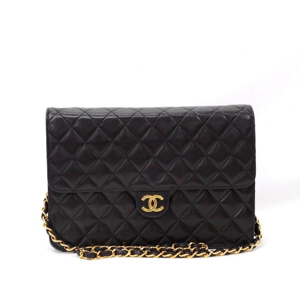 10" quilted lambskin leather shoulder bag