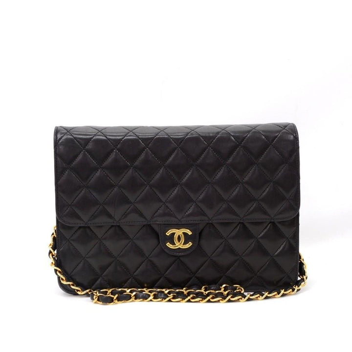 10" quilted lambskin leather shoulder bag