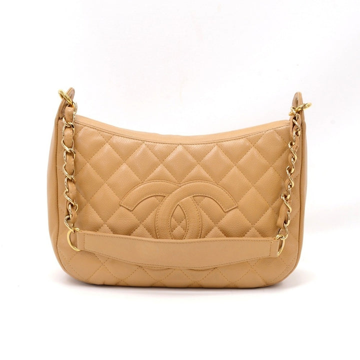 small quilted caviar leather handbag