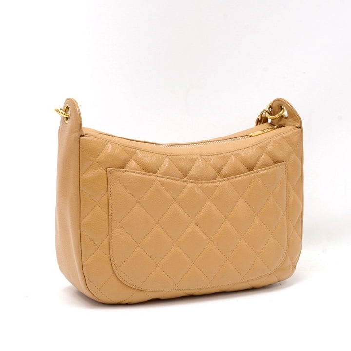 small quilted caviar leather handbag