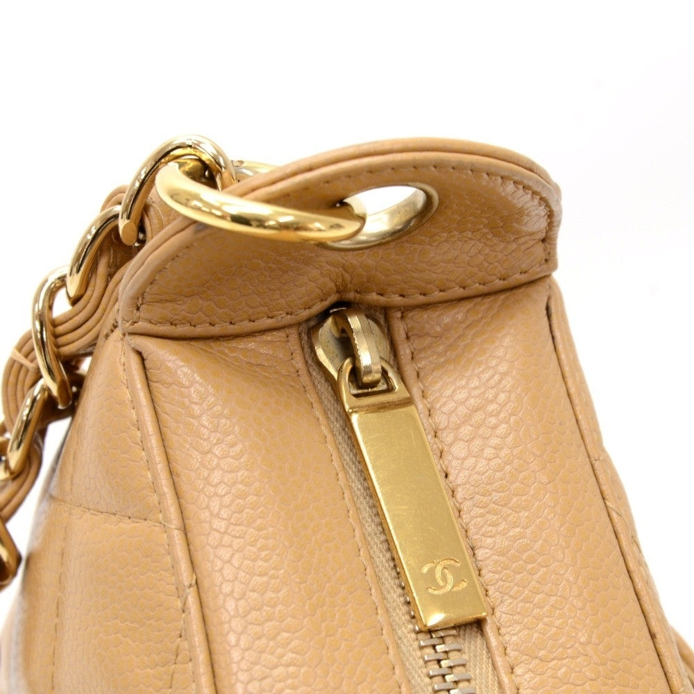 small quilted caviar leather handbag