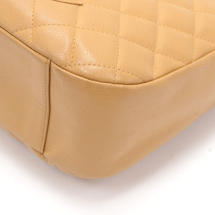 small quilted caviar leather handbag
