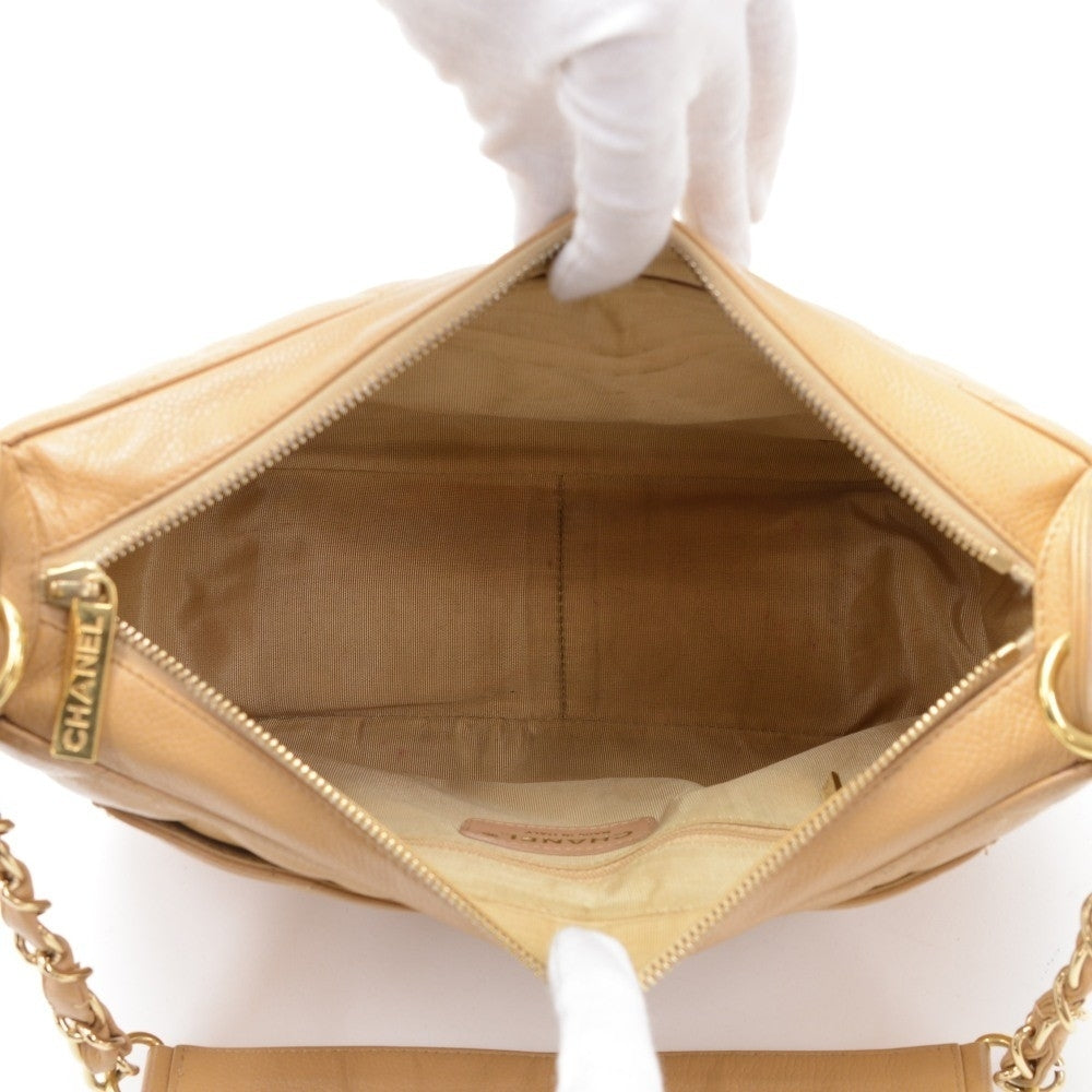 small quilted caviar leather handbag