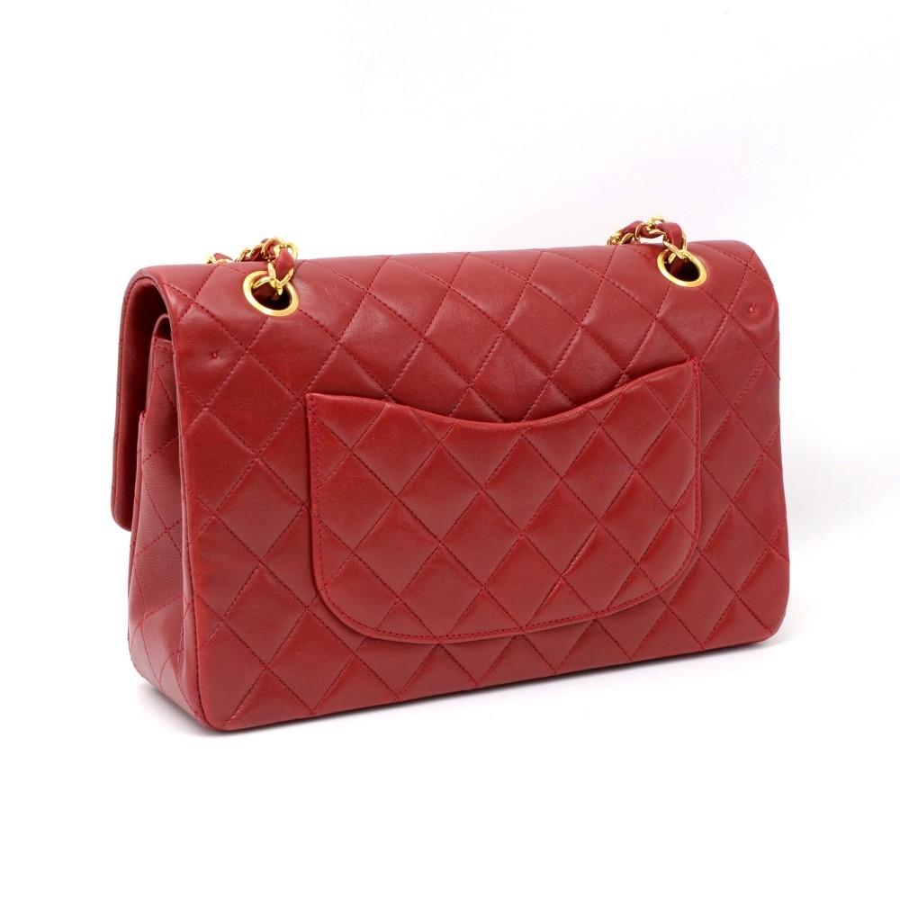 2.55 10" double flap quilted lambskin leather shoulder bag