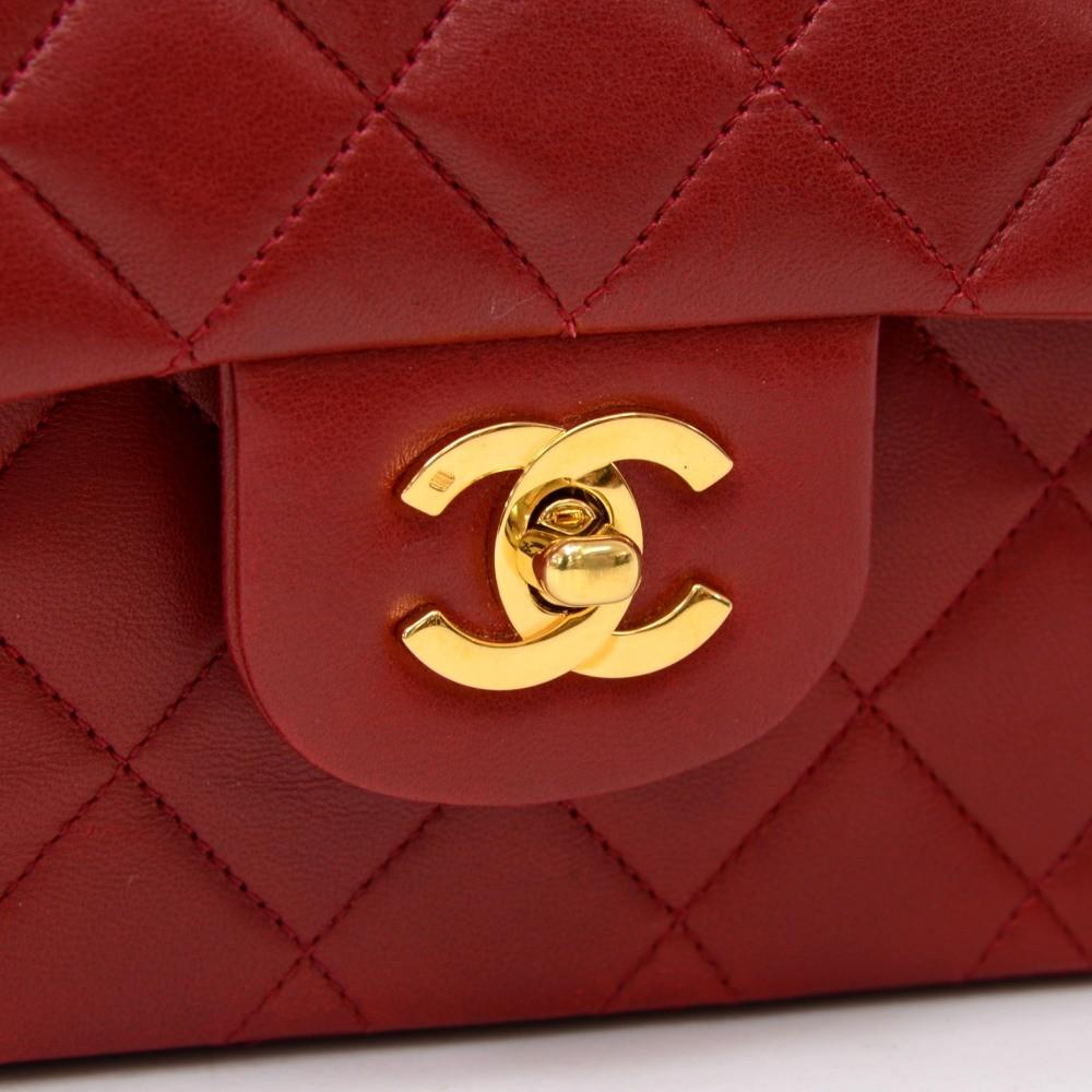 2.55 10" double flap quilted lambskin leather shoulder bag