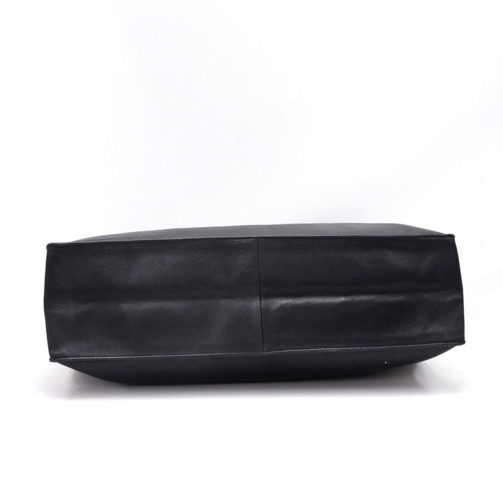 lambskin leather jumbo shopping tote