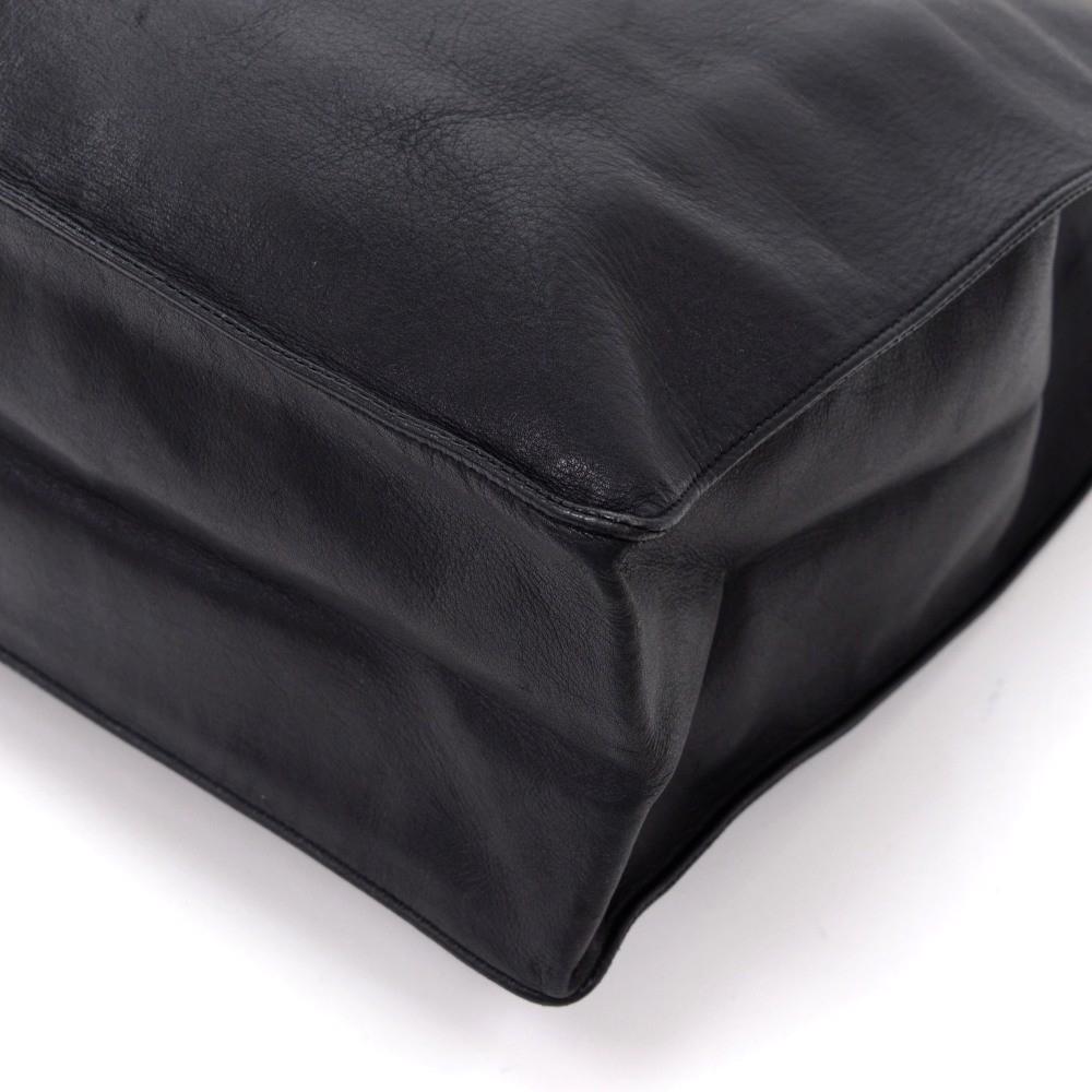 lambskin leather jumbo shopping tote