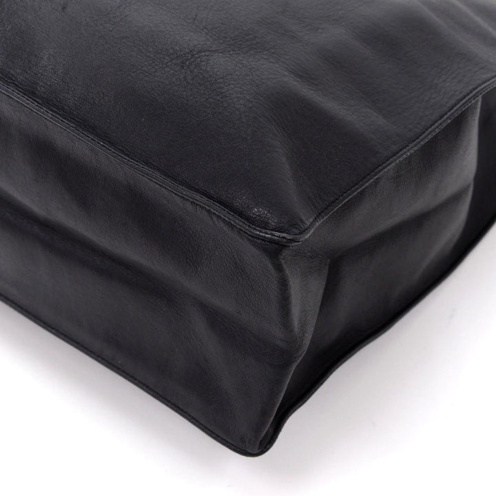 lambskin leather jumbo shopping tote