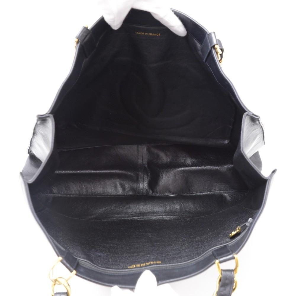 lambskin leather jumbo shopping tote