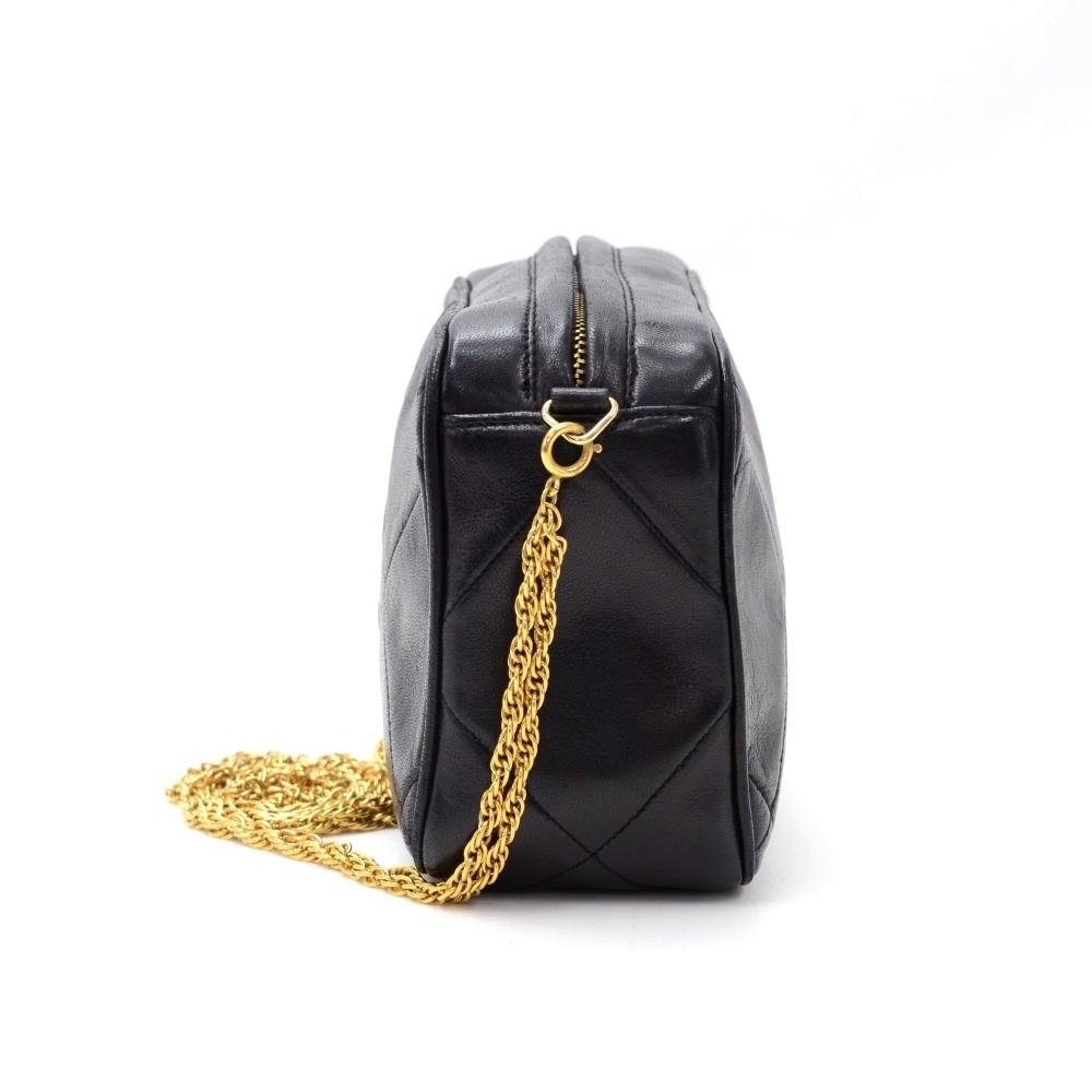 7" quilted lambskin leather fringed shoulder bag