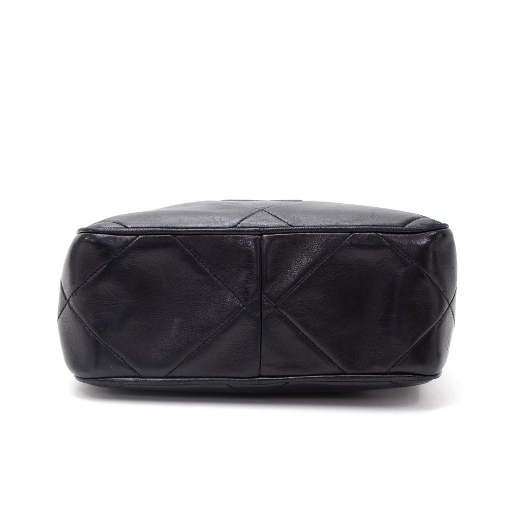 7" quilted lambskin leather fringed shoulder bag
