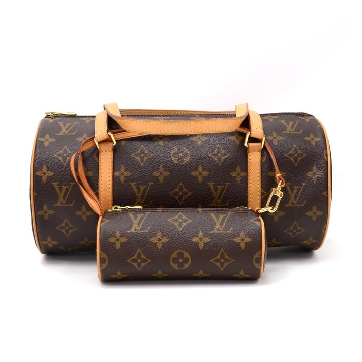 papillon 30 monogram canvas handbag with pouch