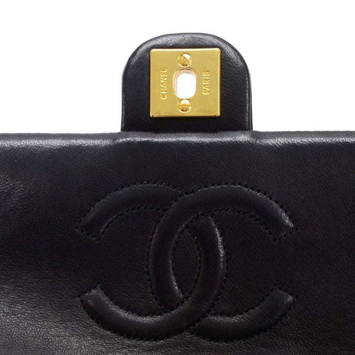8" single flap quilted lambskin leather shoulder bag