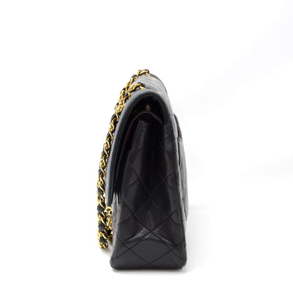 2.55 10" double flap quilted lambskin leather shoulder bag - paris limited edition