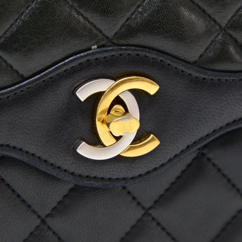 2.55 10" double flap quilted lambskin leather shoulder bag - paris limited edition