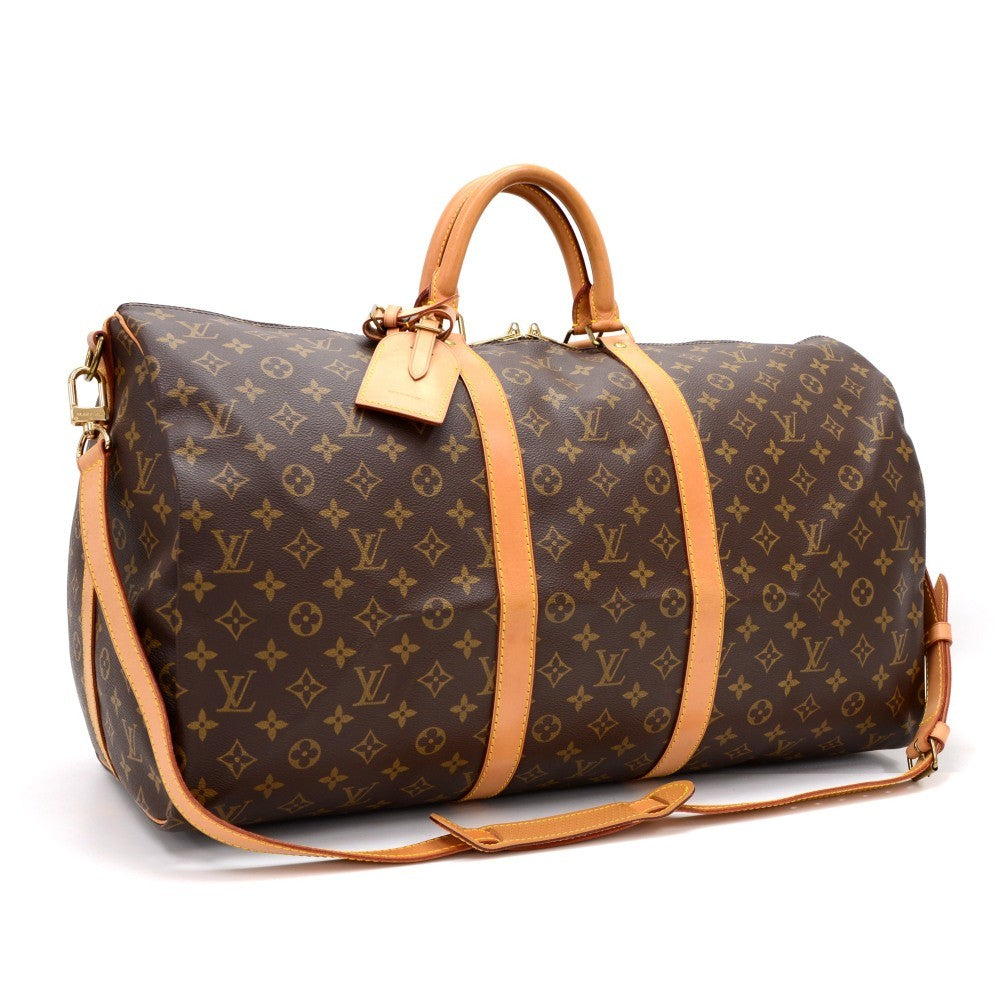 keepall 55 bandouliere monogram canvas travel bag with strap