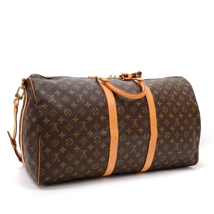keepall 55 bandouliere monogram canvas travel bag with strap