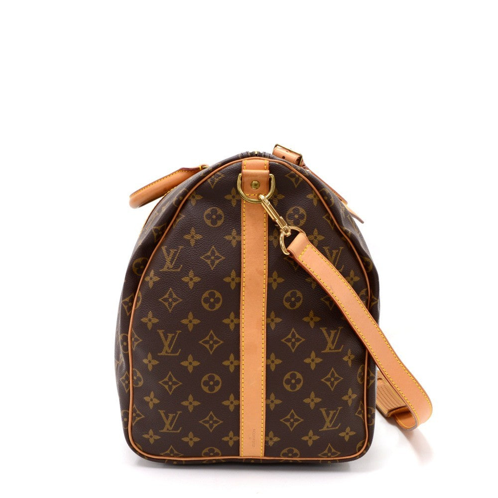 keepall 55 bandouliere monogram canvas travel bag with strap