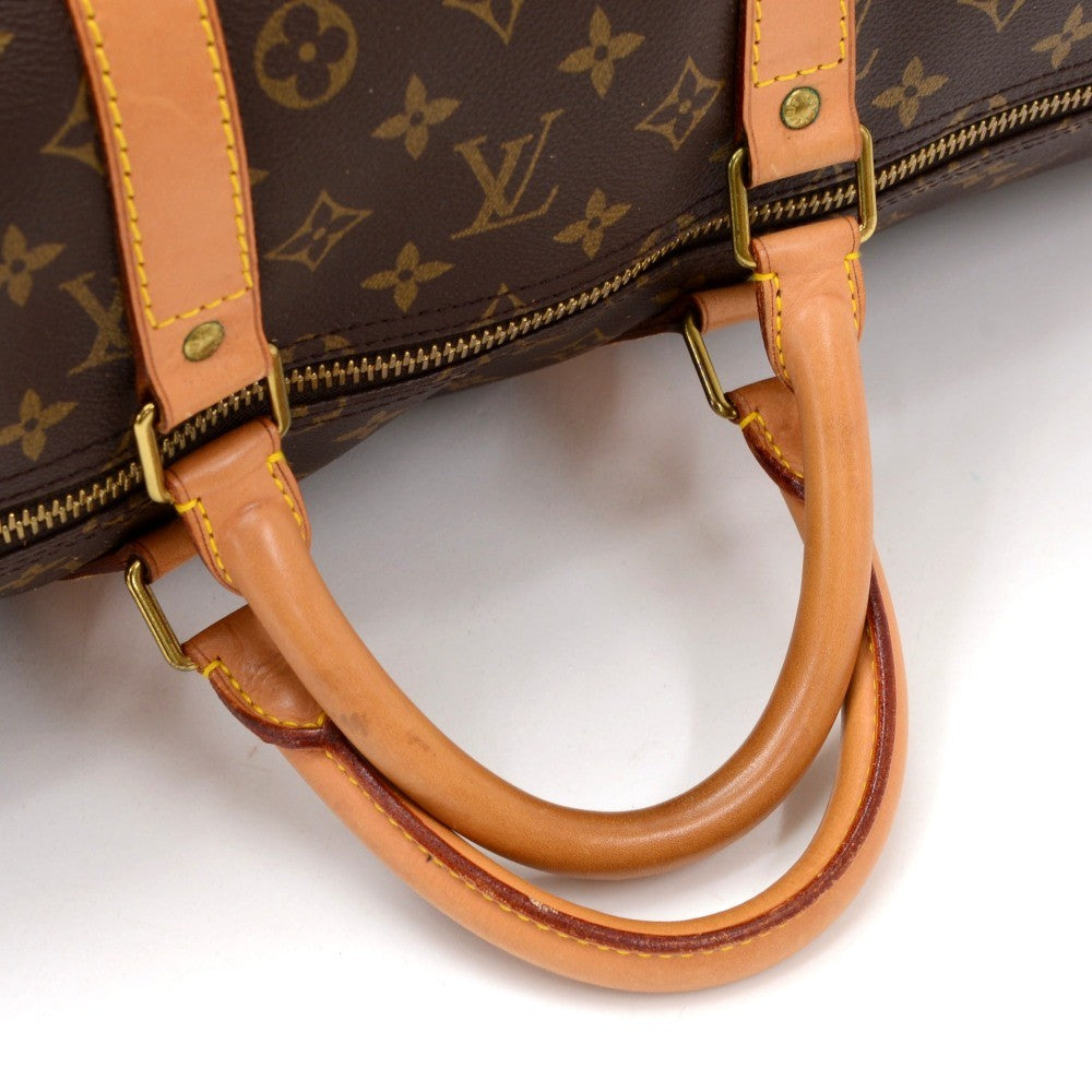 keepall 55 bandouliere monogram canvas travel bag with strap