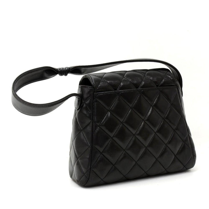 8" quilted lambskin leather shoulder bag