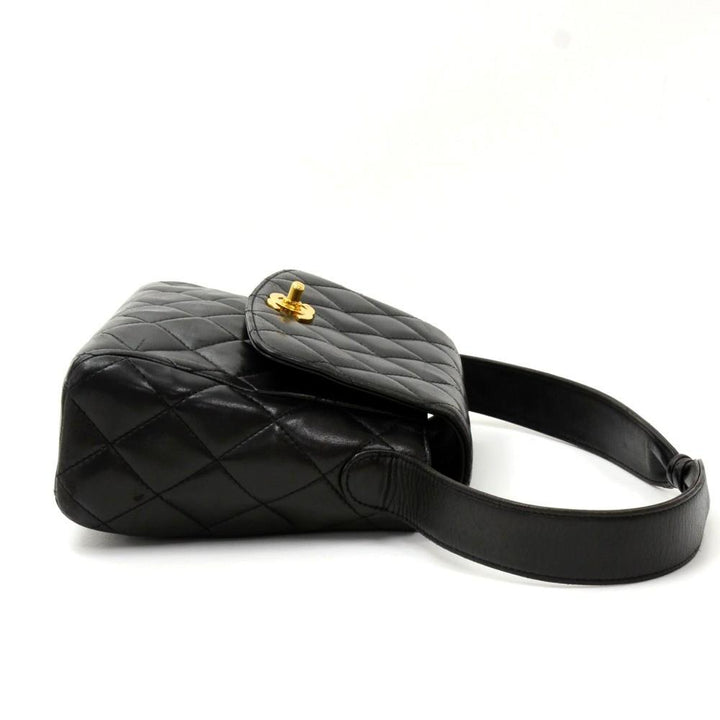 8" quilted lambskin leather shoulder bag