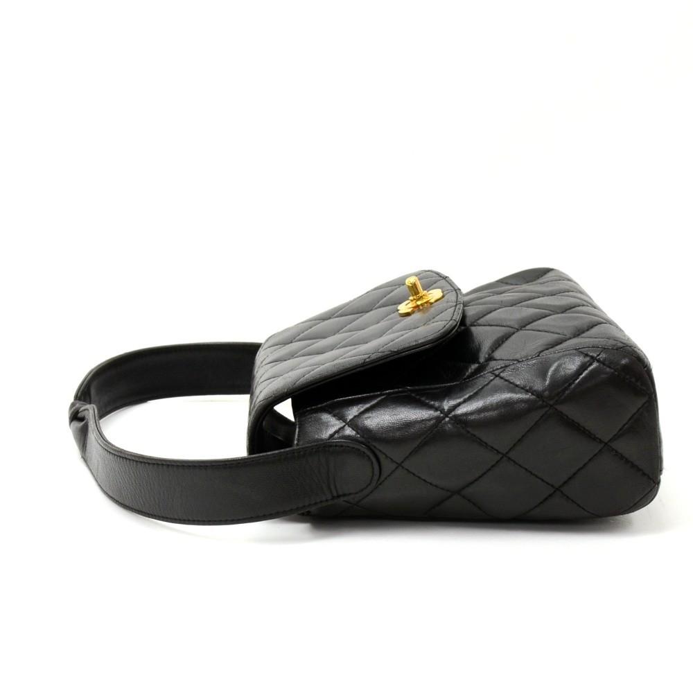 8" quilted lambskin leather shoulder bag