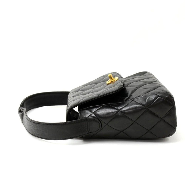 8" quilted lambskin leather shoulder bag