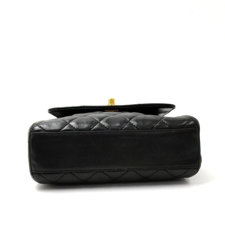 8" quilted lambskin leather shoulder bag