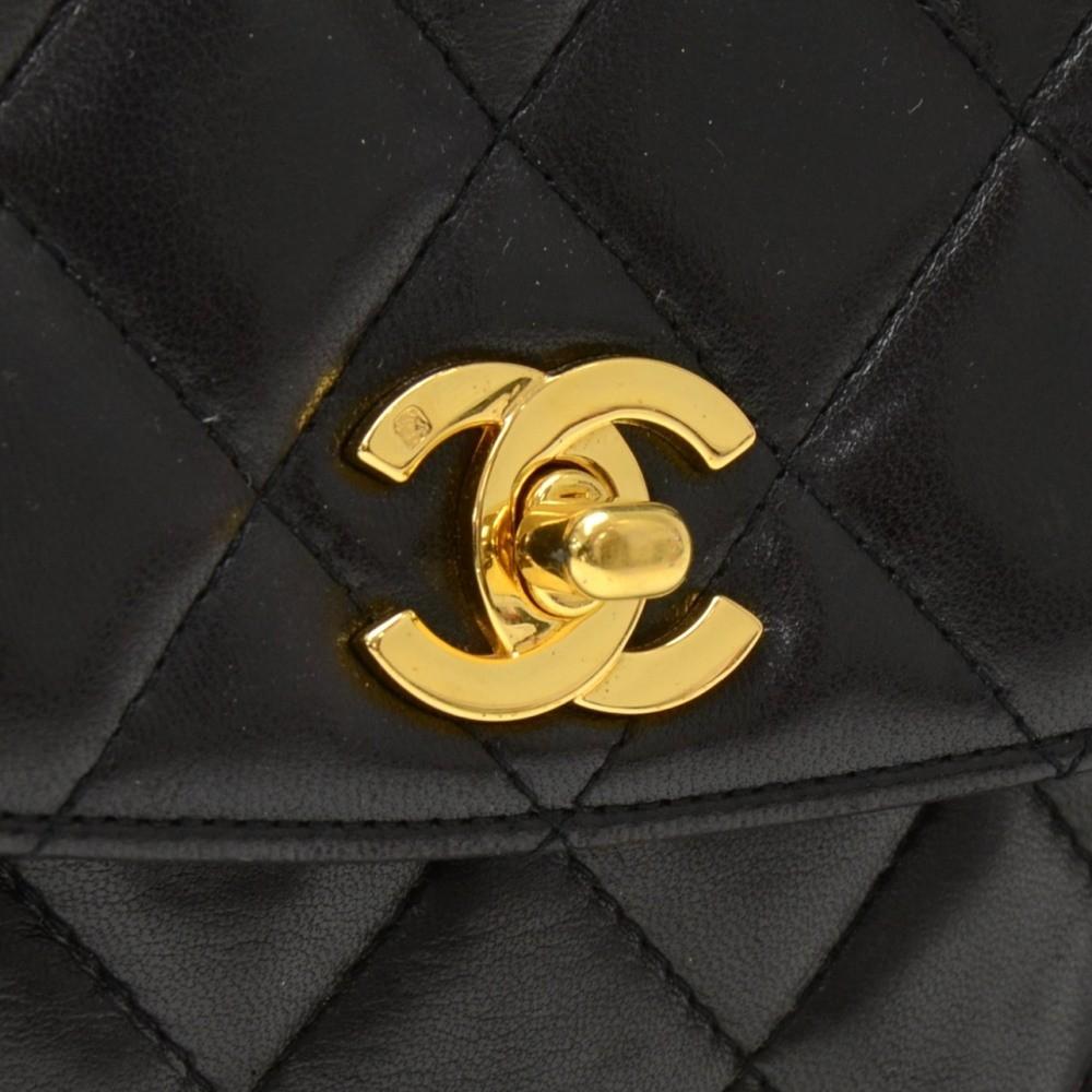 8" quilted lambskin leather shoulder bag