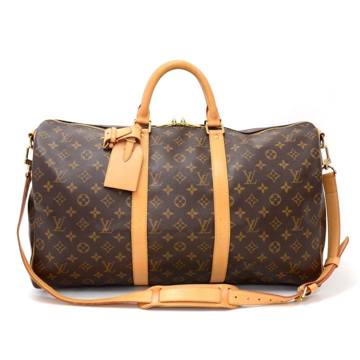 keepall 50 bandouliere monogram canvas travel bag with strap
