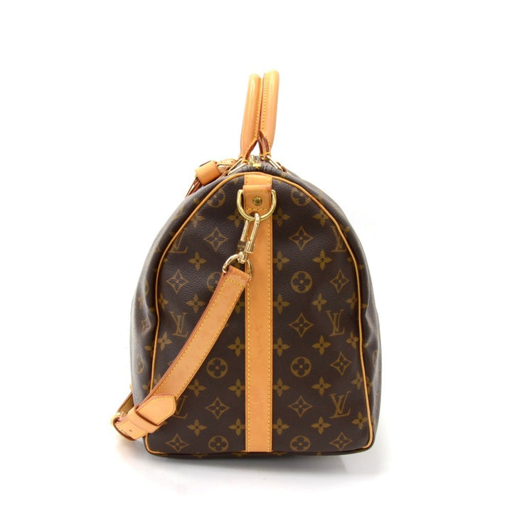 keepall 50 bandouliere monogram canvas travel bag with strap
