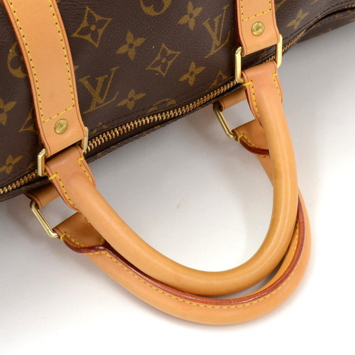 keepall 50 bandouliere monogram canvas travel bag with strap