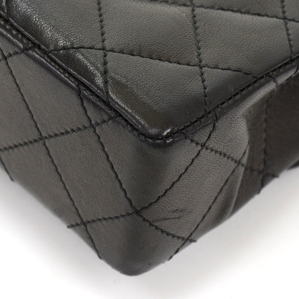 8" double flap quilted lambskin leather shoulder bag - paris limited edition