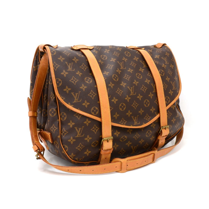 saumur 43 monogram canvas shoulder bag