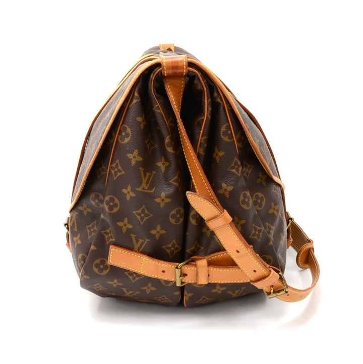 saumur 43 monogram canvas shoulder bag
