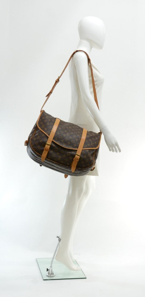 saumur 43 monogram canvas shoulder bag