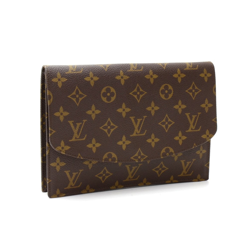 pochette rabat monogram canvas clutch bag