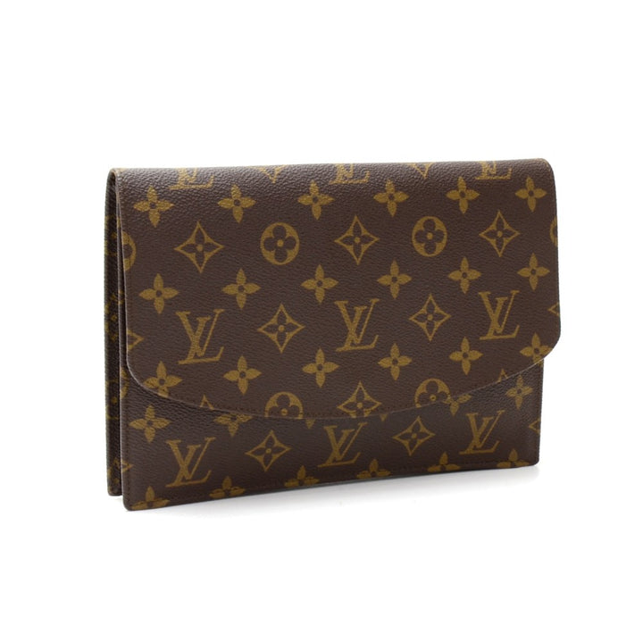 pochette rabat monogram canvas clutch bag