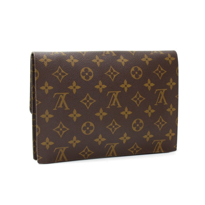 pochette rabat monogram canvas clutch bag