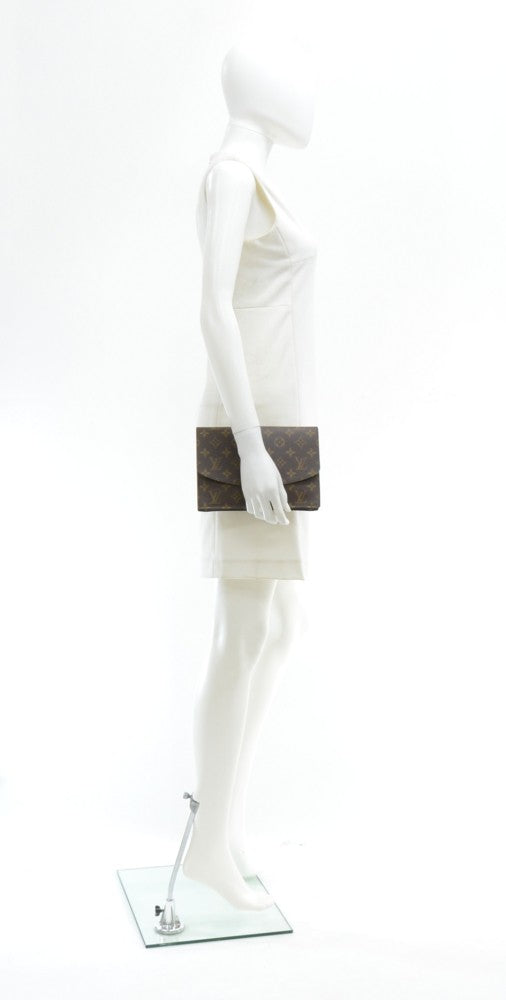 pochette rabat monogram canvas clutch bag